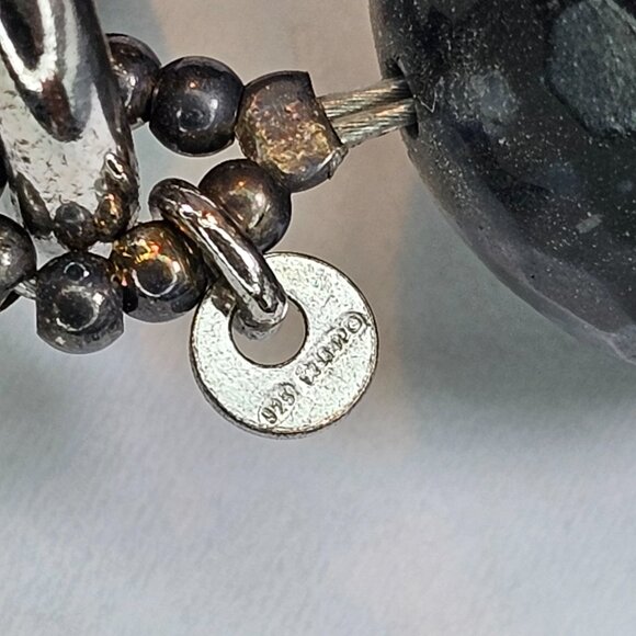 Brunello Cucinelli Labradorite Natural Gemstone Faceted Beads & Leather Necklace - Picture 6 of 9